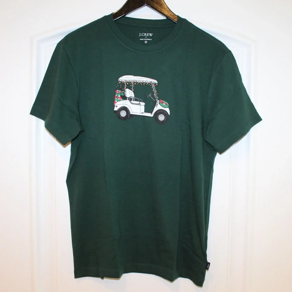 J. Crew Christmas golf cart T-shirt (men’s S) (NWT)